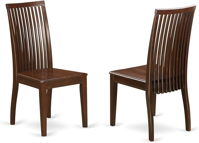 East West Furniture PSIP7-MAH-W 7 Piece Kitchen Table Set Consist of a Rectangle Dining Table with Butterfly Leaf and 6 Dining Room Chairs, 32x60 Inch, Mahogany