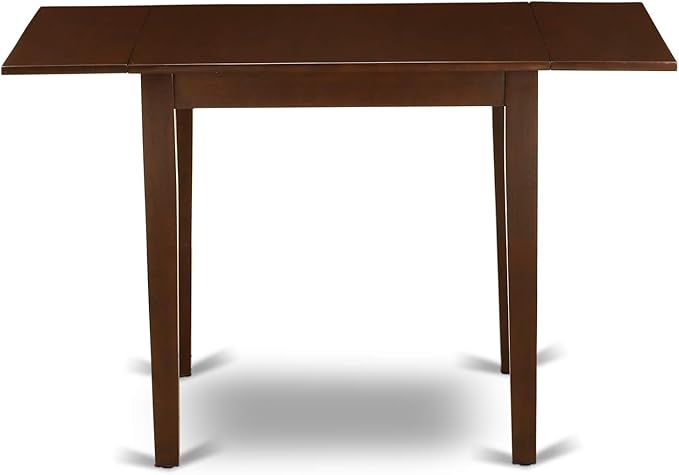 East West Furniture NDBO3-MAH-W 3 Piece Dining Set Contains a Rectangle Dining Room Table with Dropleaf and 2 Wood Seat Chairs, 30x48 Inch, Mahogany
