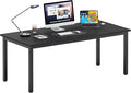 DlandHome Computer Desk, Large Executive Office Desk Study Writing Workstation for Home Office,70.8 x 31.5 inch,Black