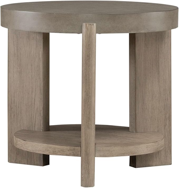 Liberty Furniture Affinity Opt 3 Piece Set - Oval Cocktail Table, 2 End Tables - Dusty Taupe Faux Concrete Tops