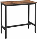 VASAGLE Bar Table, Narrow Long Kitchen Dining Table, Sturdy Metal Frame, Industrial, 15.7 x 39.4 x 35.4 Inches, Rustic Brown and Ink Black ULBT10X
