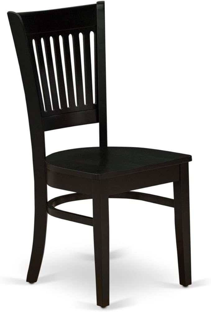 East West Furniture DLVA5-BLK-W 5 Piece Dining Set Includes a Round Dining Room Table with Dropleaf and 4 Kitchen Chairs, 42x42 Inch, Black