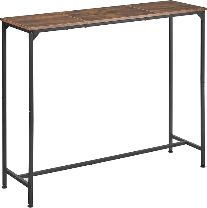 Console Table, Narrow Entryway Table, Thin Sofa Table, Behind Couch Table,for Hallway, Bedroom, Living Room, Foyer, 11.8 x 39.4 x 31.5 Inches, Rustic Brown