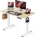 ErGear Height Adjustable Electric Standing Desk, 40 x 24 Inches Sit Stand up Desk, Small Memory Computer Home Office Desk with Two-Piece Desktop (Natural)