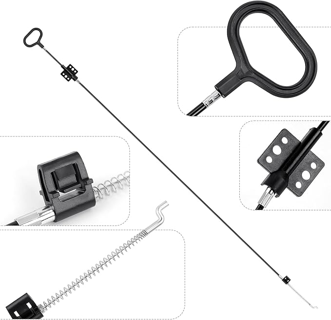 yuntop Sofa Recliner Cables Sofa and Reclined Chair Replacement Part D Ring Couch Recliner Pull Handle with S Tip for Cable Total Length 36.5 Inch Exposed Length 5Inch (1 Pack Black)