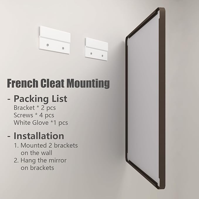 44x30 Bronze Bathroom Mirror, Brushed Metal Bathroom Vanity Mirrors for Wall, Rounded Corner Bronze Rectangle Mirror for Farmhouse, Bedroom, Anti-Rust (Horizontal/Vertical)