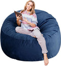 5 Ft Bean Bag Chairs for Adults with Memory Foam Filling, Comfy Bean Bag Sofa with Filler Included, Soft Dutch Velvet Fabric Beanbags,5 Foot, Navy