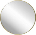 FrameWorks 20" Deluxe Contemporary Brass Gold Circular Aluminum Mirror
