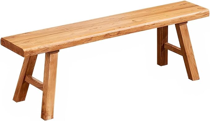 Farmhouse Solid Wood Bench: Long Rustic Indoor Narrow Wooden Bench for Entryway,Living Room, Dining Room,End of Bed,Hallway (55" Lx10 Wx18 H)