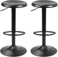 Bar Stools - 2 Pack, Adjustable Swivel Height Counter Bar Stool, Modern Metal Barstools, Backless Barstool for Bar, Kitchen Island, Pub, Black
