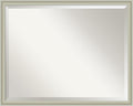Amanti Art Silver Bathroom Mirror for Over Sink, 24x30 Florence Silver Rectangle Vanity Mirror, Large Casual Frame, Hangs Horizonally and Vertically, Bathroom Wall Decor, Beveled Edge from WI, USA