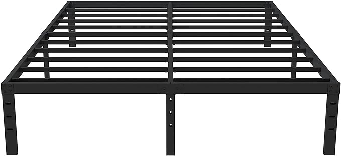 Full Bed Frame No Box Spring Needed, 14 Inch Heavy Duty Metal Platform Bed Frame Full Size with Storage, 2500lbs Steel Slats Support, Easy Assembly, Black