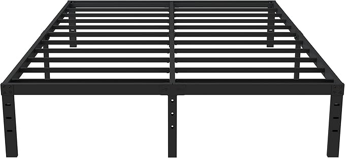 16 Inch Queen Bed Frame No Box Spring Required, Metal Platform Queen Size Bed Frames with 14 Inch Storage, 3,500 lbs Heavy Duty Steel Slats Support, Easy Assembly Mattress Foundation