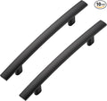 10 Pack Cabinet Handles 3.75" Hole Center - Curved Cabinet Pulls Black Drawer Pulls for Kitchen Cupboard Solid Hardware for Dresser Drawer Arch Hardware
