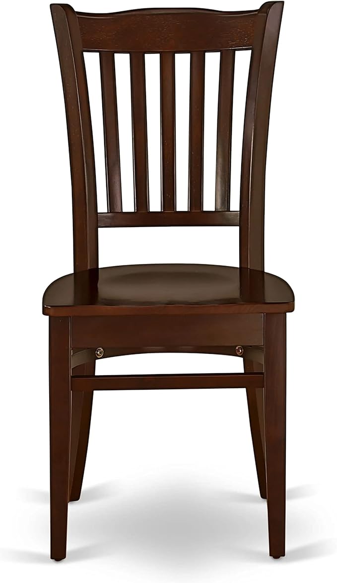 East West Furniture HBGR5-MAH-W 5 Piece Dining Table Set for 4 Includes a Round Kitchen Table with Pedestal and 4 Dinette Chairs, 42x42 Inch, Mahogany