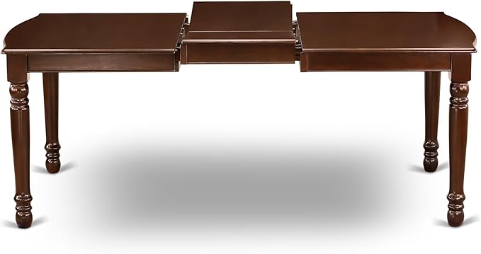East West Furniture DOIP7-MAH-W 7 Piece Dining Table Set Consist of a Rectangle Dining Room Table with Butterfly Leaf and 6 Wood Seat Chairs, 42x78 Inch, Mahogany