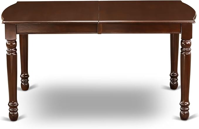 East West Furniture DOML5-MAH-LC 5 Piece Dining Room Furniture Set Includes a Rectangle Kitchen Table with Butterfly Leaf and 4 Faux Leather Upholstered Chairs, 42x78 Inch, Mahogany