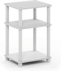 Furinno Just 3-Tier Turn-N-Tube End Table / Side Table / Night Stand / Bedside Table with Plastic Poles, 1-Pack, White(Espresso)/White