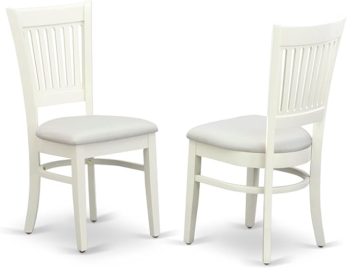 East West Furniture DLVA5-LWH-C 5 Piece Dining Table Set for 4 Includes a Round Kitchen Table with Dropleaf and 4 Linen Fabric Kitchen Dining Chairs, 42x42 Inch, Linen White