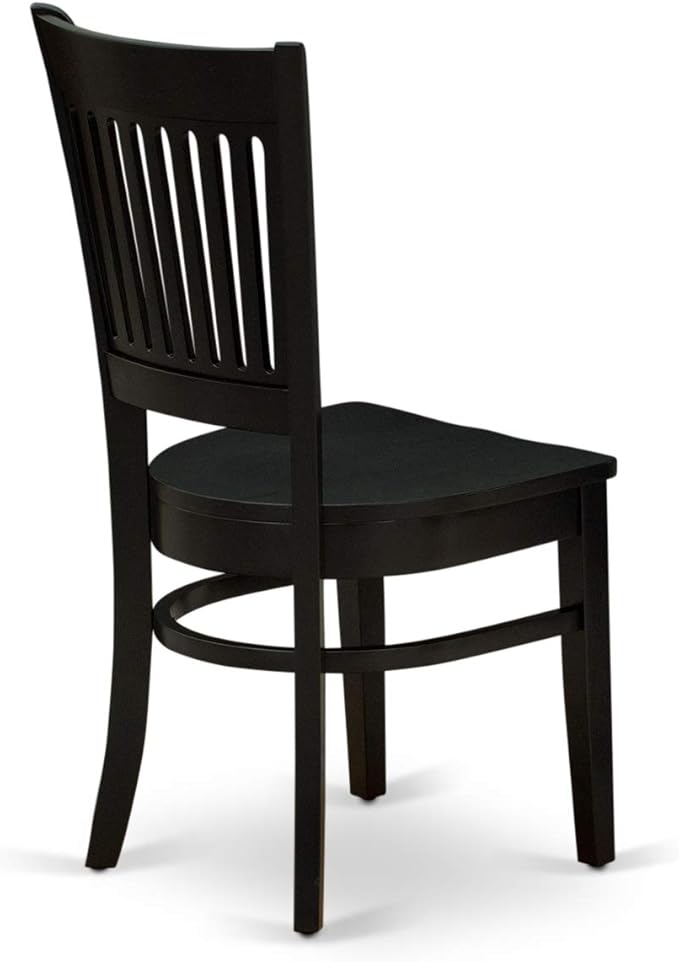 East West Furniture ANVA5-BLK-W 5 Piece Modern Dining Table Set Includes a Round Kitchen Table with Pedestal and 4 Dining Room Chairs, 36x36 Inch, Black