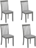 Dining Chairs Set of 4, Modern Kitchen Chair with Linen Upholstered Seat Cushion & Curved Backrest, 36" H Counter Height Dining Side Chairs with Non-Slip Feet Pads for Living Room, Grey