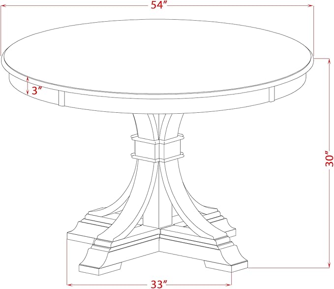 F7MZ5-50N-04 5-Pc Dining Table Set Includes a Pedestal Dinner Table and 4 Light Tan Polyester Fabric Parson Chairs with Padded Back- Antique Walnut