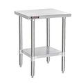 DuraSteel 24x24 Stainless Steel Prep Table - NSF Commercial Outdoor Grill Worktable - Metal Side Mixer Stand with Under Shelf - For Laundry Room, Kitchen, Small Spaces