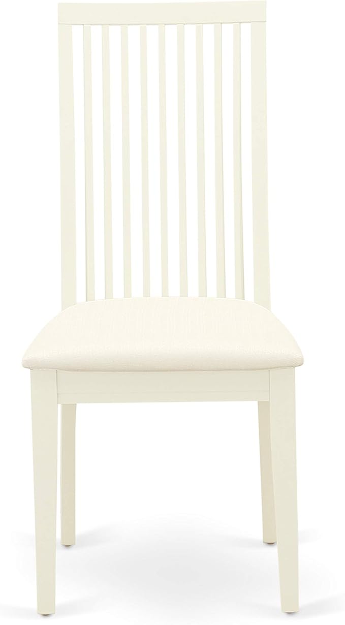 East West Furniture DOIP5-LWH-C 5 Piece Dining Room Table Set Includes a Rectangle Kitchen Table with Butterfly Leaf and 4 Linen Fabric Upholstered Dining Chairs, 42x78 Inch, Linen White