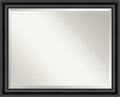 Amanti Art Black Bathroom Mirror for Over Sink, 26x32 Grand Black Narrow Rectangle Vanity Mirror, Large Casual Frame, Hangs Horizonally and Vertically, Bathroom Wall Decor, Beveled Edge