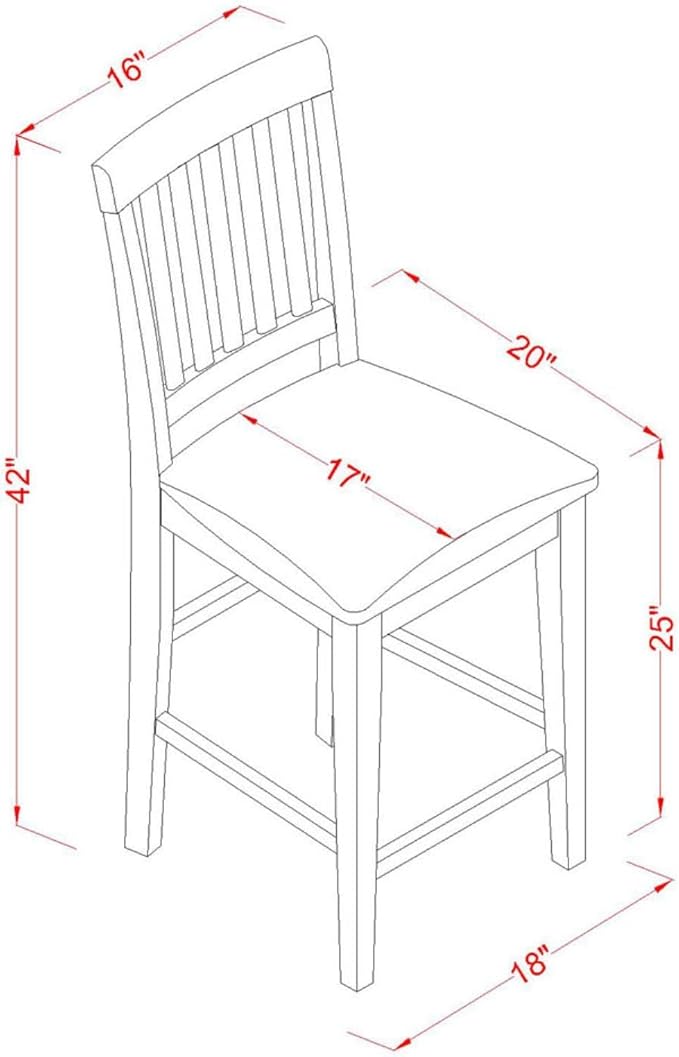 East West Furniture EDVN3-MAH-C 3 Piece Counter Set for Small Spaces Contains a Round Dining Room Table with Pedestal and 2 Linen Fabric Upholstered Chairs, 30x30 Inch, Mahogany