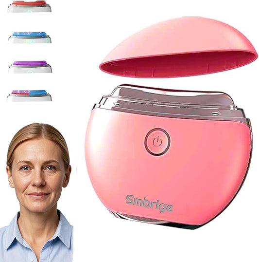 Face Massager Tool 4 Color Modes Red Light Therapy for Face Neck Skin Care at Home ，Gua Sha Facial Tools, Pink