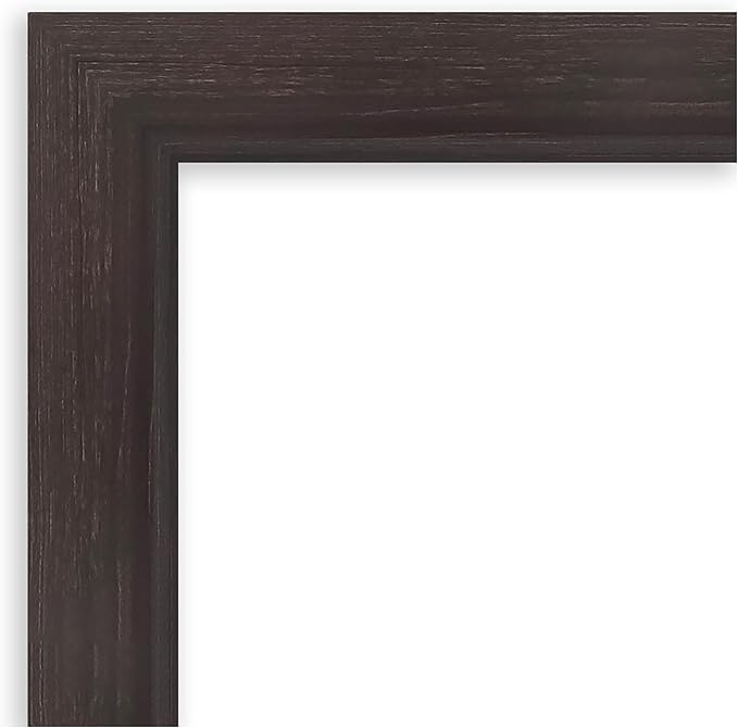 Amanti Art Brown Bathroom Mirror for Over Sink, 30x42 Sloped Espresso Rectangle Vanity Mirror, Large Modern Contemporary Frame, Hangs Horizonally and Vertically, Bathroom Wall Decor, Non-Beveled Edge