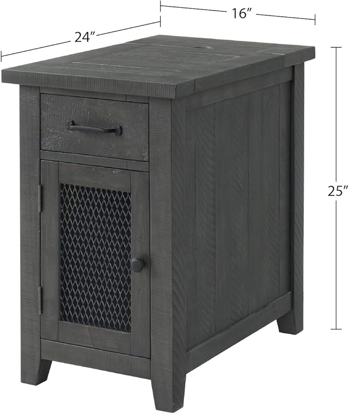 Martin Svensson Home Rustic Chairside Table, Grey