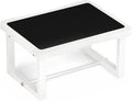 Wooden Step Stool with 500 Pounds, Wide Bed Step Stool for Adults，Wood White Step Stool&Stable Solid Metal Frame for Kitchen, Bedroom, Living Room, Bathroom