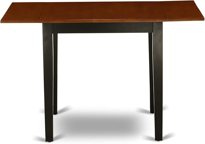 East West Furniture NDAN5-BCH-W 5 Piece Kitchen Table Set for 4 Includes a Rectangle Dining Room Table with Dropleaf and 4 Dining Chairs, 30x48 Inch, Black & Cherry
