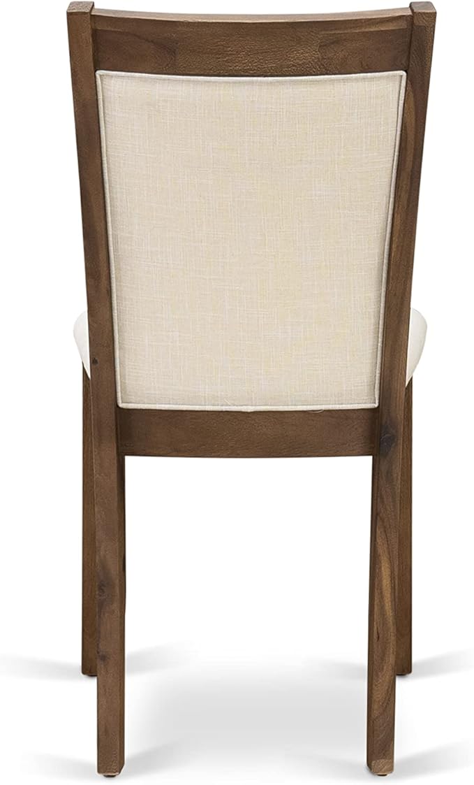 East West Furniture X727MZN32-5 5 Piece Dining Room Furniture Set Includes a Rectangle Dining Table with X-Legs and 4 Light Beige Linen Fabric Upholstered Chairs, 40x72 Inch, Multi-Color