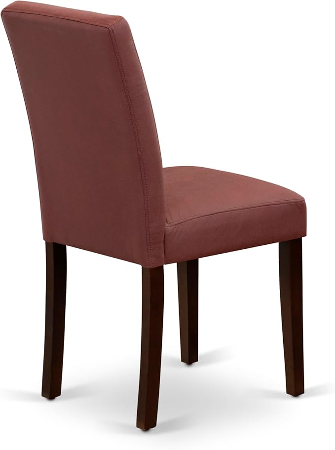 East West Furniture DOAS9-MAH-26 9 Piece Kitchen Table Set Consists A Dinning Table and 8 Burgundy Polyester Fabric Parson Dining Chairs, Mahogany
