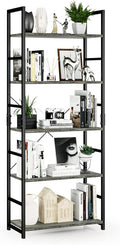 NUMENN 5 Tier Bookshelf, Tall Bookcase Shelf Storage Organizer, Modern Book Shelf for Bedroom, Living Room and Home Office, Dark Grey