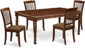 East West Furniture DODA5-MAH-C 5 Piece Dinette Set Includes a Rectangle Dining Room Table with Butterfly Leaf and 4 Linen Fabric Upholstered Dining Chairs, 42x78 Inch, Mahogany