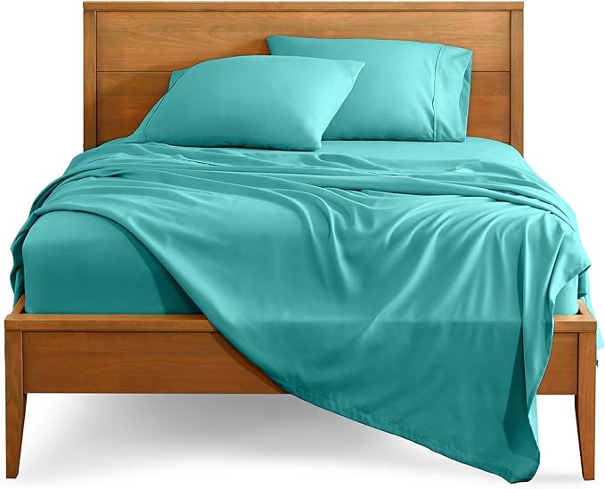 Bare Home Twin XL Sheet Set - College Dorm Size - Luxury 1800 Ultra-Soft Microfiber Twin Extra Long Bed Sheets - Deep Pockets - Easy Fit - Extra Soft - 3 Piece Set - Bed Sheets (Twin XL, Turquoise)