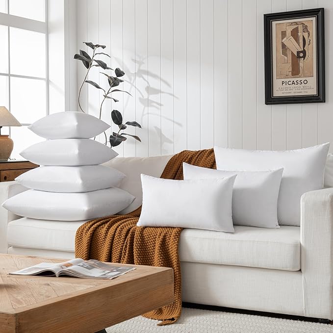 Euro Pillow Inserts 30x30 inchs - Feather and Down Fill - Cotton Fabric - Set of 2 Throw Pillow Insert