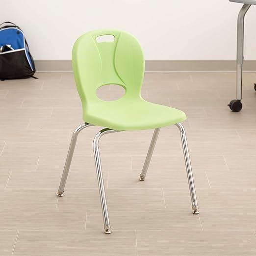 Learniture LNT-118-CSW-GA Learniture Structure Series School Chairs for Classroom, 18" Seat Height, Green Apple, Pack of 4
