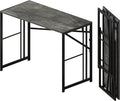 Folding Desk 40 inch Writing Gaming Computer Camping Desk, No Assembly Required Home Office Table, Grey