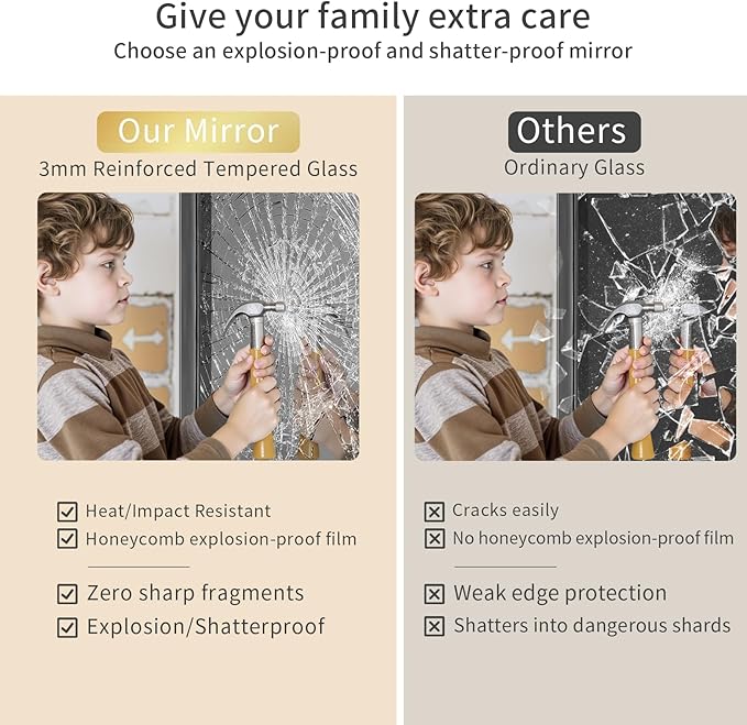 Koonmi Black Bathroom Mirror for Wall, 22x30 Inch Matte Metal Deep Framed Rounded Corner Wall Mirror, Shatterproof Tempered Glass for Farmhouse Bedroom Entryway, Vertically or Horizontally