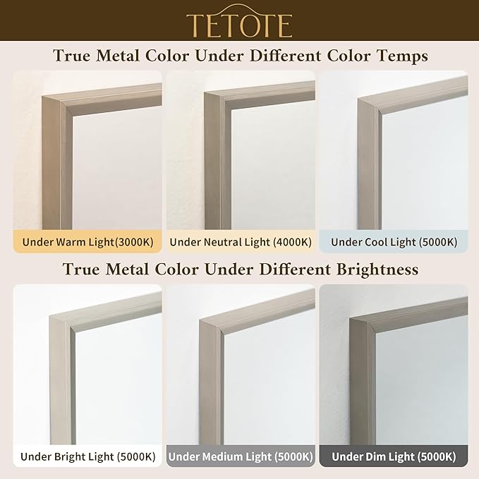 TETOTE Brushed Nickel Bathroom Mirror 24" x 30" Rectangle Beveled Frame Bathroom Vanity Mirror for Over Sink Brushed Nickel, Tempered Glass, Stronger Frame, Modern Farmhouse Bedroom, Entryway