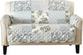 Patchwork Scalloped Printed Furniture Protector Stain Resistant Loveseat Cover (Loveseat, Grey)