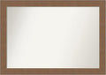 Amanti Art Brown Bathroom Mirror for Over Sink, 29x41 Alta Medium Brown Rectangle Vanity Mirror, Large Country Rustic Frame, Hangs Horizonally and Vertically, Bathroom Wall Decor, Non-Beveled Edge