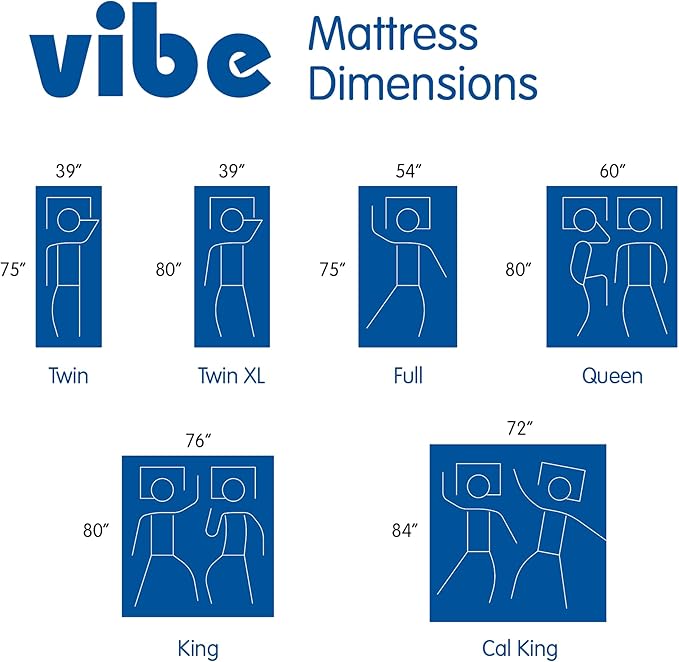 Vibe Gel Memory Foam Mattress, Fiberglass Free, 12-Inch CertiPUR-US Certified Bed-in-a-Box, California King, White