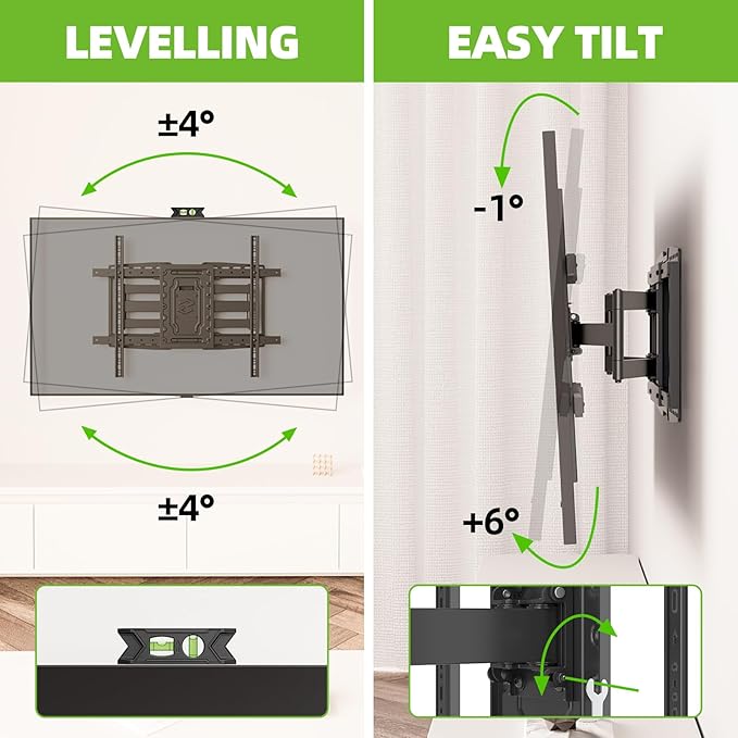 USX MOUNT Heavy Duty TV Wall Mount for 32-105" TVs up to 165lbs with 8" Sliding Design,Ultra-Large Mount for up to 24" Studs with Swivel,Tilt&Leveling,Pre-Assembled Monitor Bracket Max VESA 800x600mm