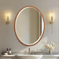 OVALCREST - Oval Wooden Beveled Wall Mirror for Home Decor, Bathroom, Vanity, Bedroom, Living Room, Hallway - London Style (Sunset Gold) 25.1 x 37.1